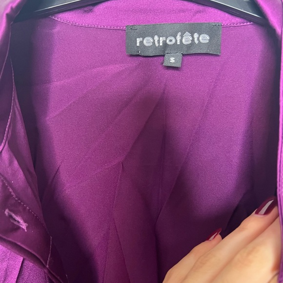 Retrofete Scottie Silk Mini Shirt Dress - Picture 12 of 15